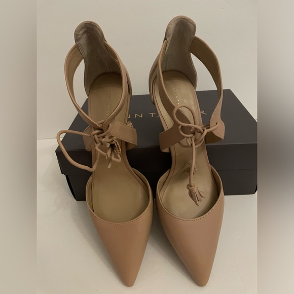 NWT Ann Taylor Carson Leather Tassel Pump in Maple Blush Size 9 - Picture 5 of 11